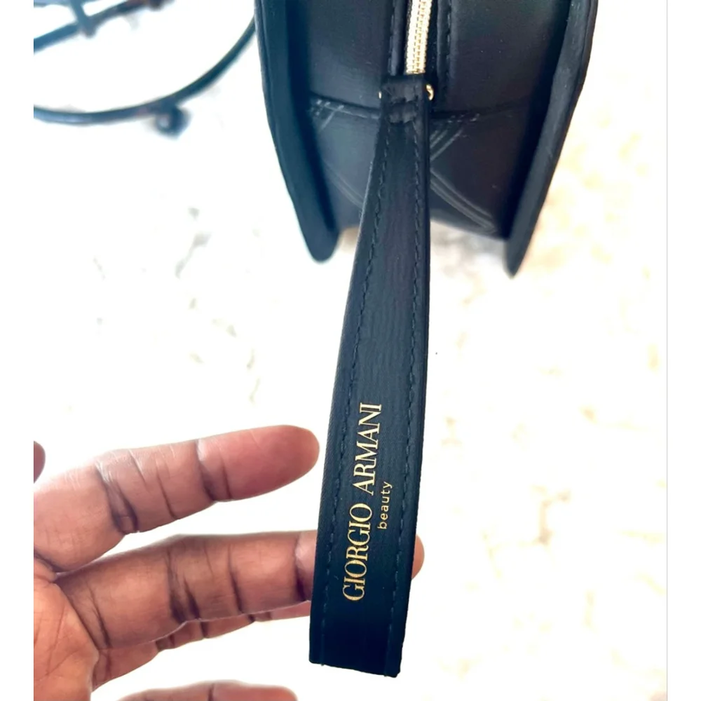 Giorgio Armani black makeup cosmetic bag